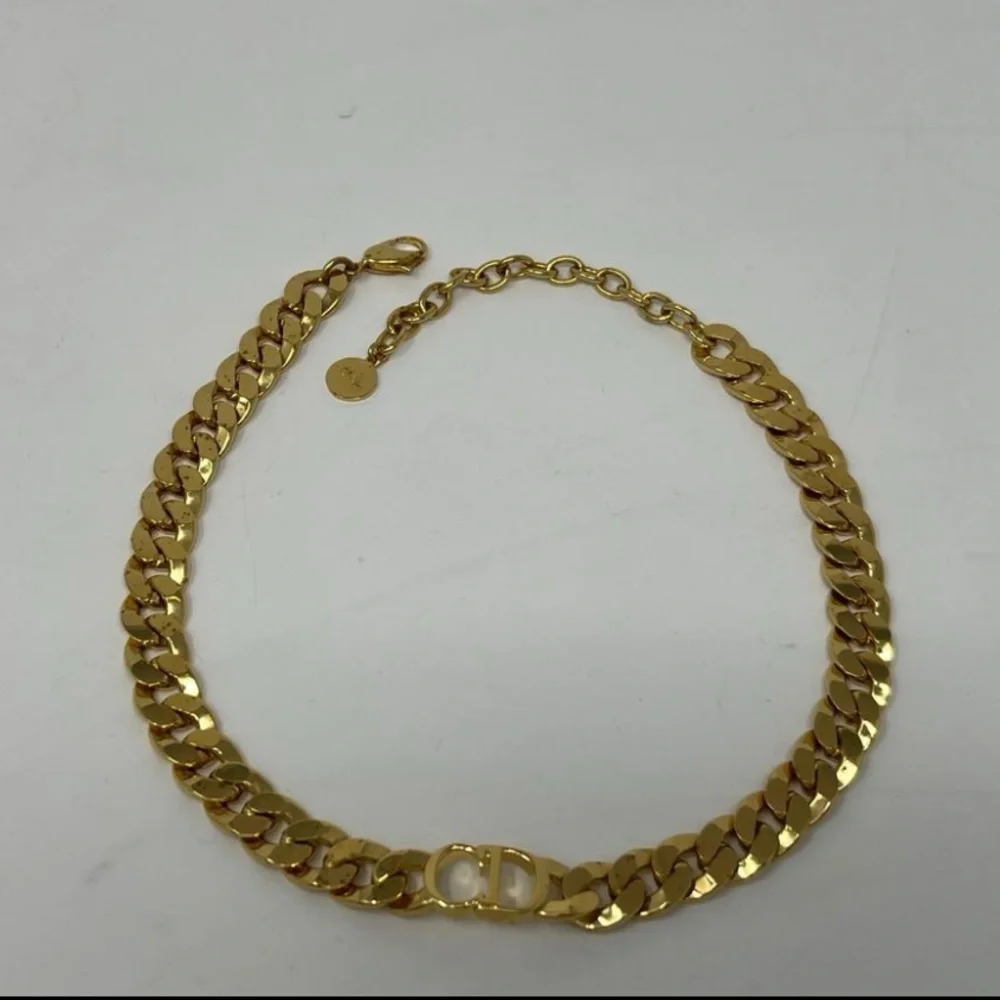 Christian Dior‎ Daneuse Etoille CD Choker Necklace in Gold Finish